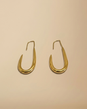 J Hoop Brass Earrings