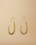 J Hoop Brass Earrings