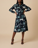 Kamy Animal Print Button Down Dress