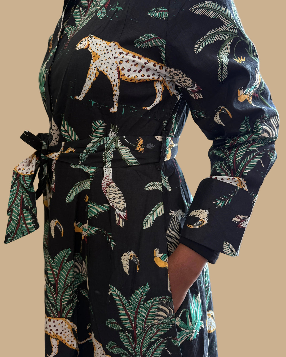 Kamy Animal Print Button Down Dress