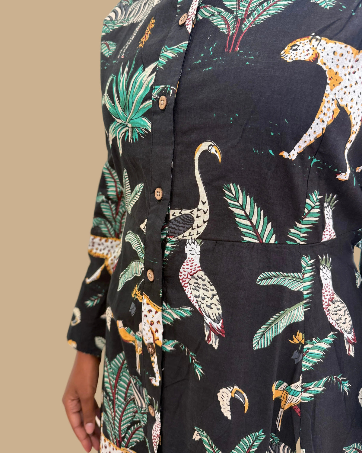 Kamy Animal Print Button Down Dress