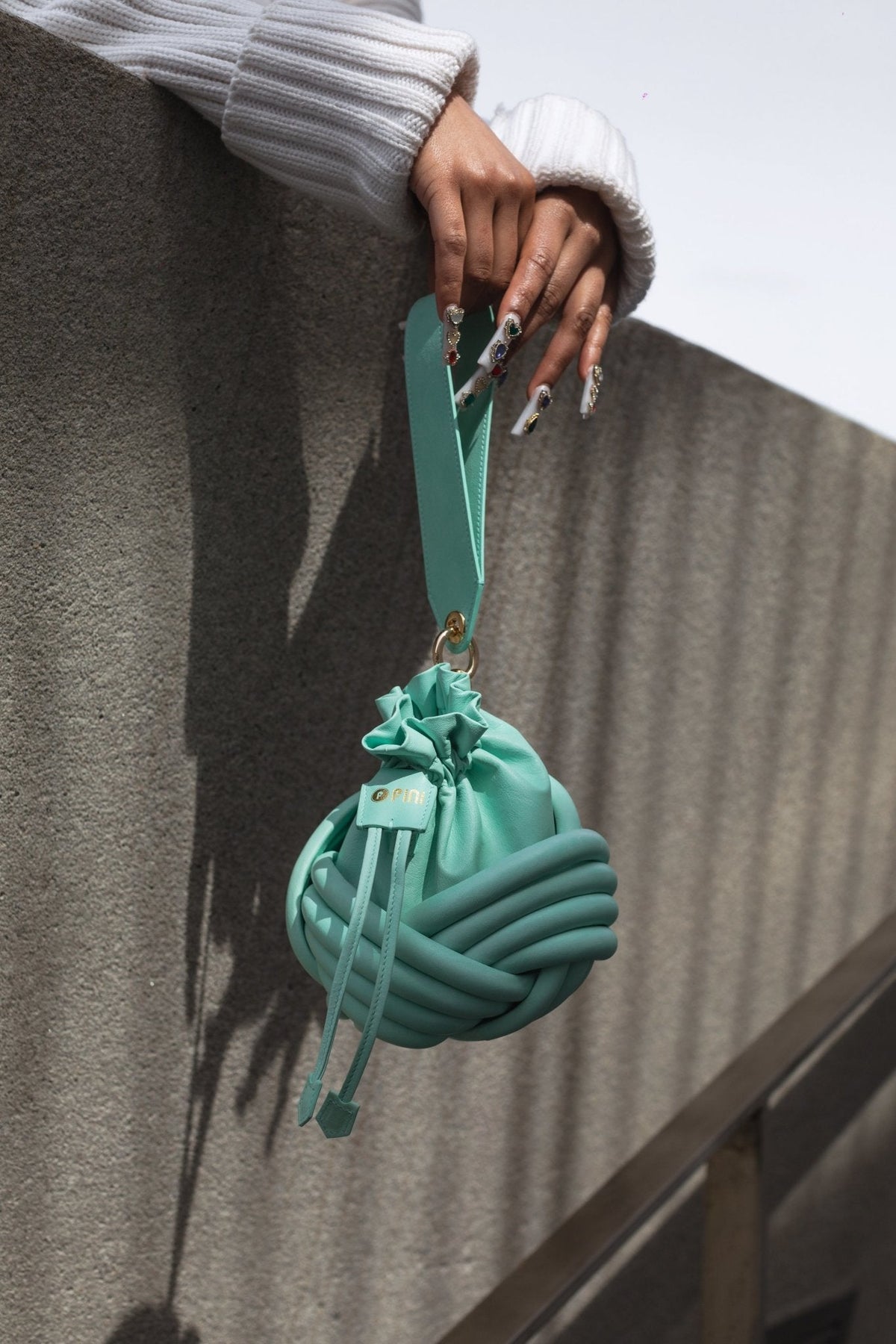 Knurly Drawstring Bag 18 M - Mint
