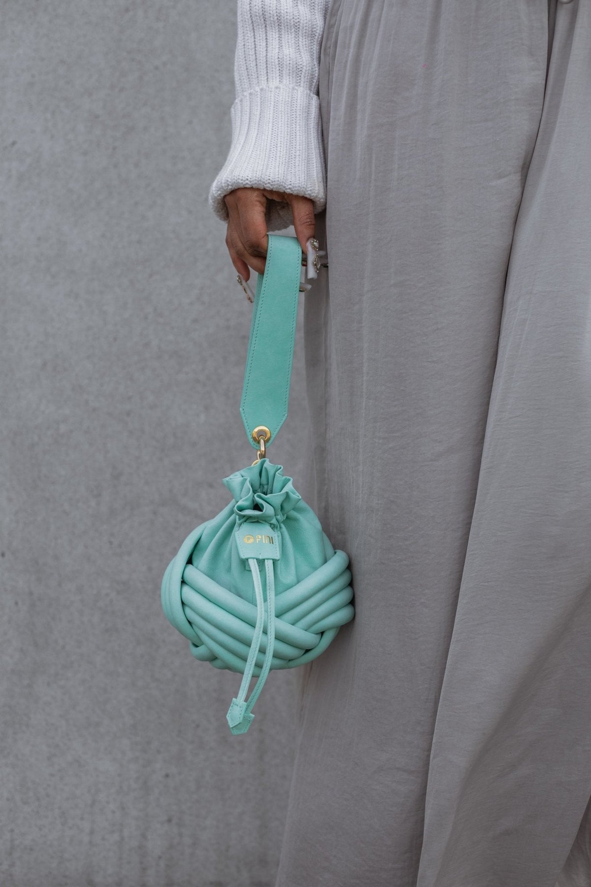 Knurly Drawstring Bag 18 M - Mint