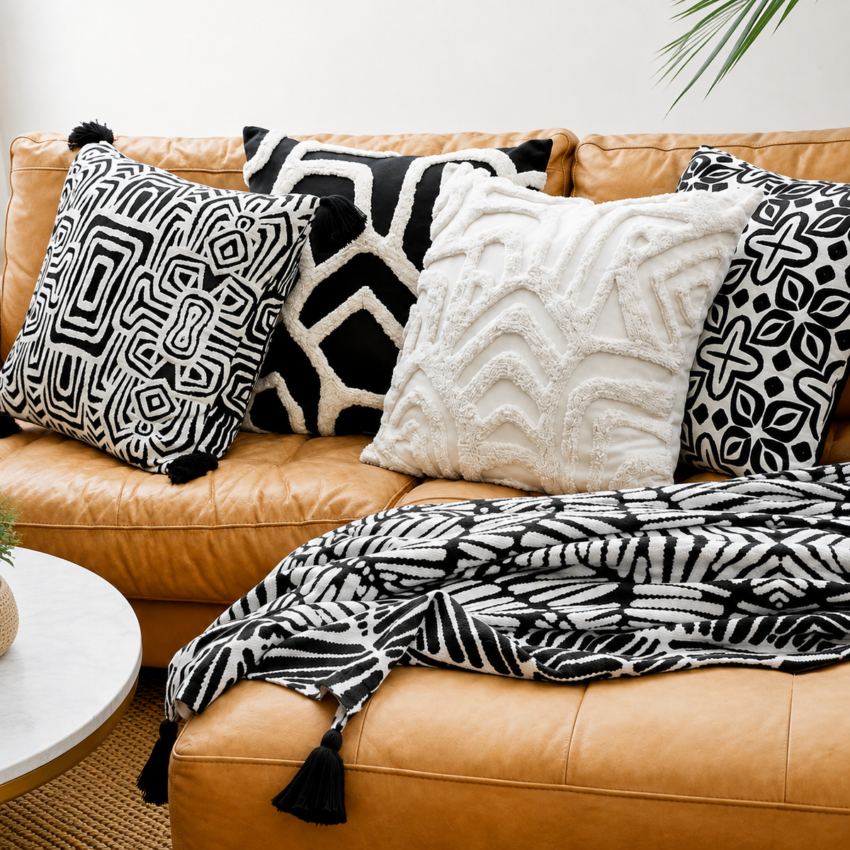 White Kobo Decorative Pillow