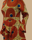 Kofi African Print Layered Flare Midi Dress