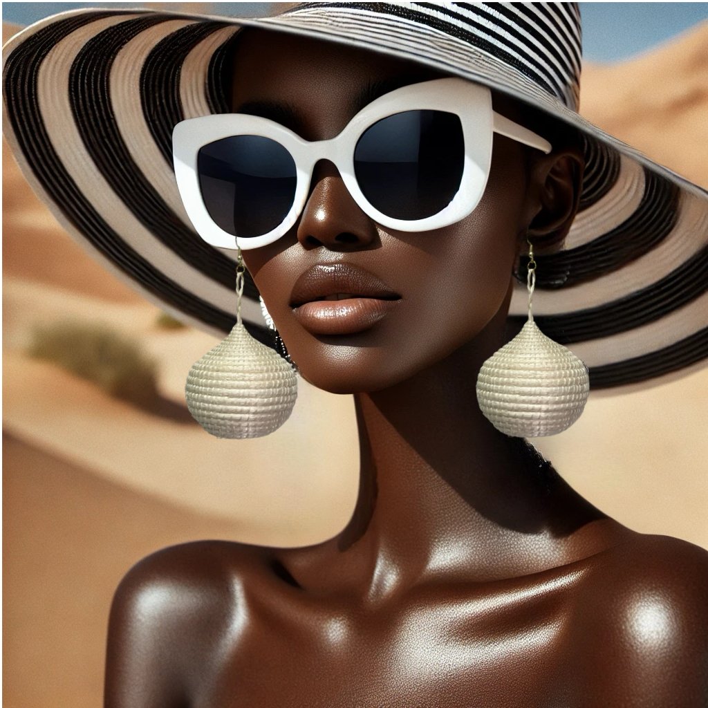 Kubwa Woven basket Drop Earrings- Off White