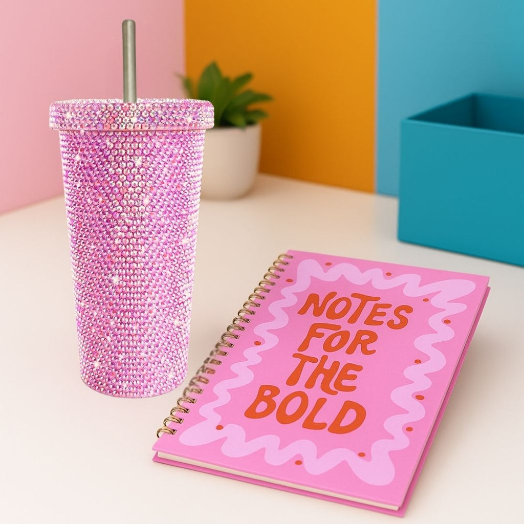 Pink Rhinestone Bling Tumbler
