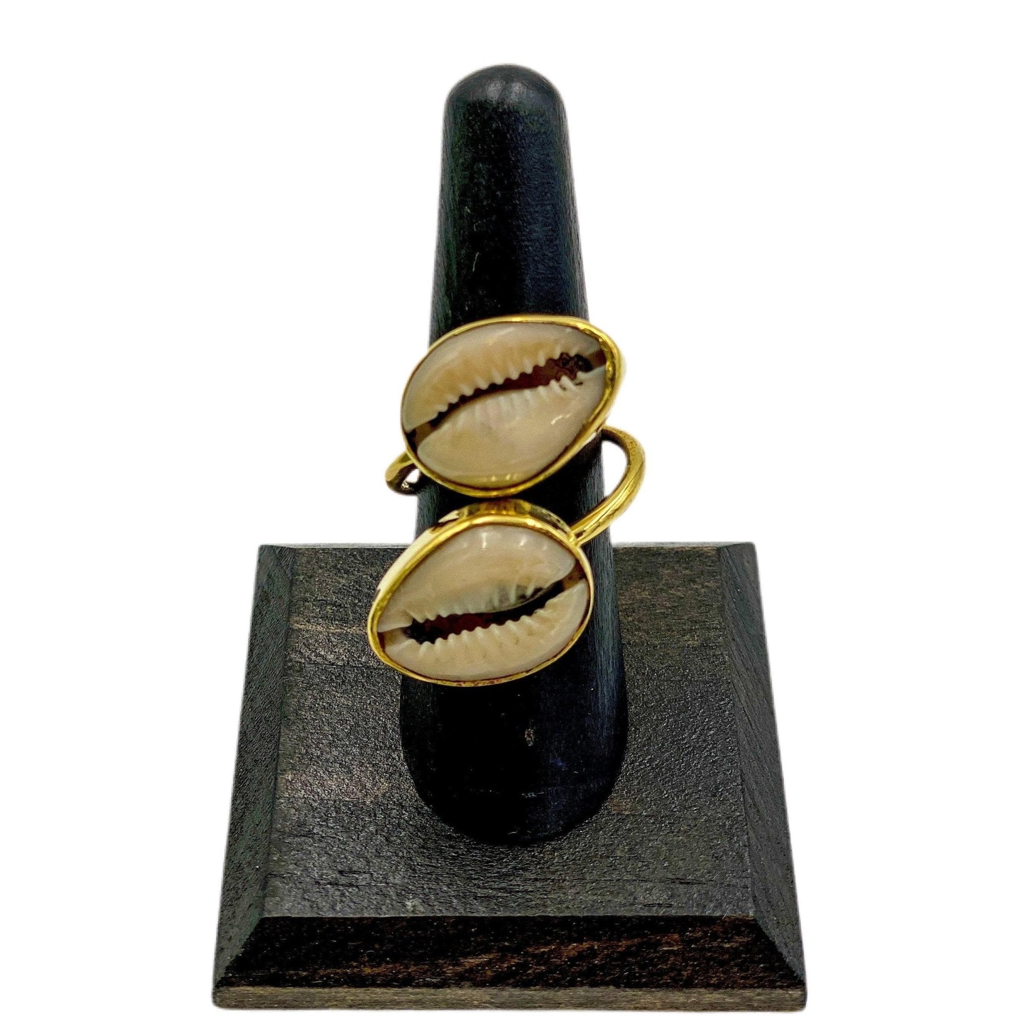 Mapuma Adjustable Two Cowry Shell Rings