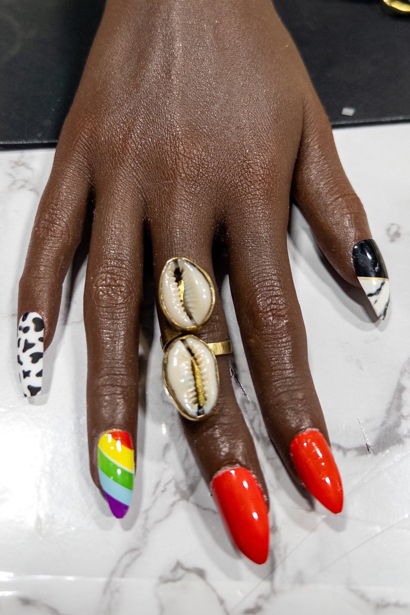 Mapuma Adjustable Two Cowry Shell Rings