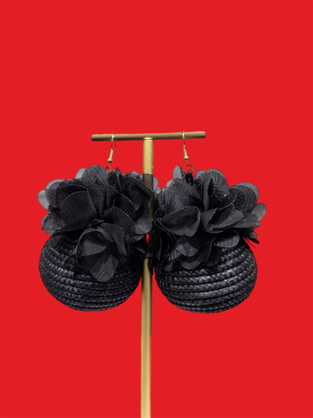 Midnight Bloom Basket Drop Earrings