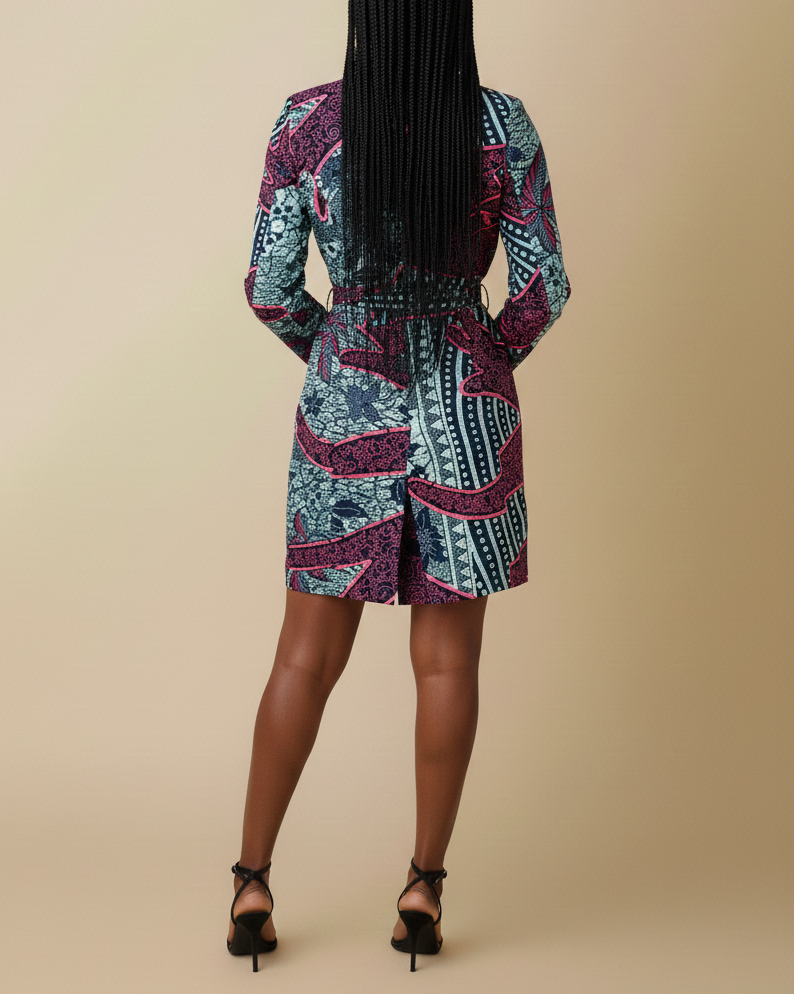 Motun African Print Blazer Dress
