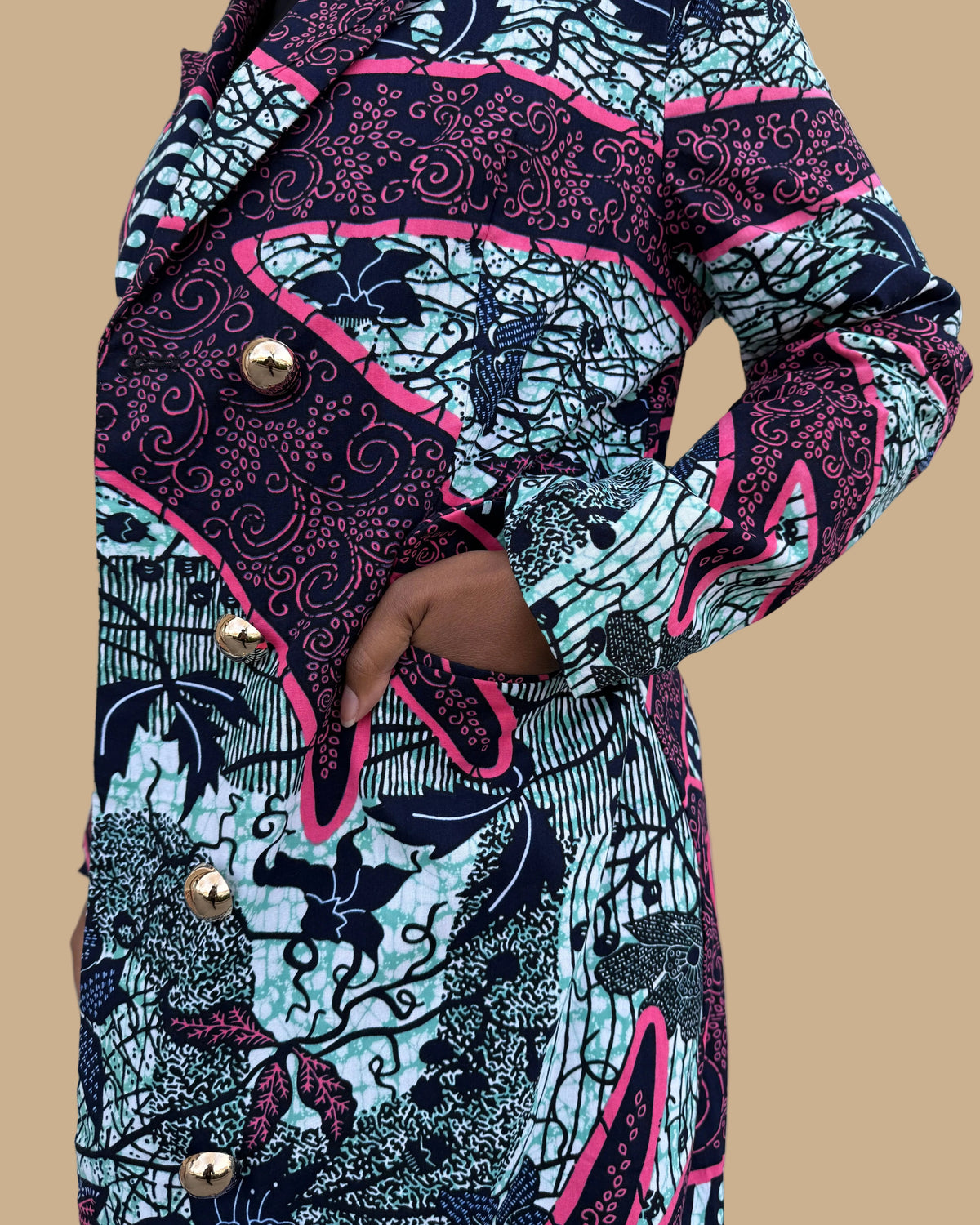 Motun African Print Blazer Dress
