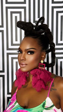 Nonso Square top flower petal earrings