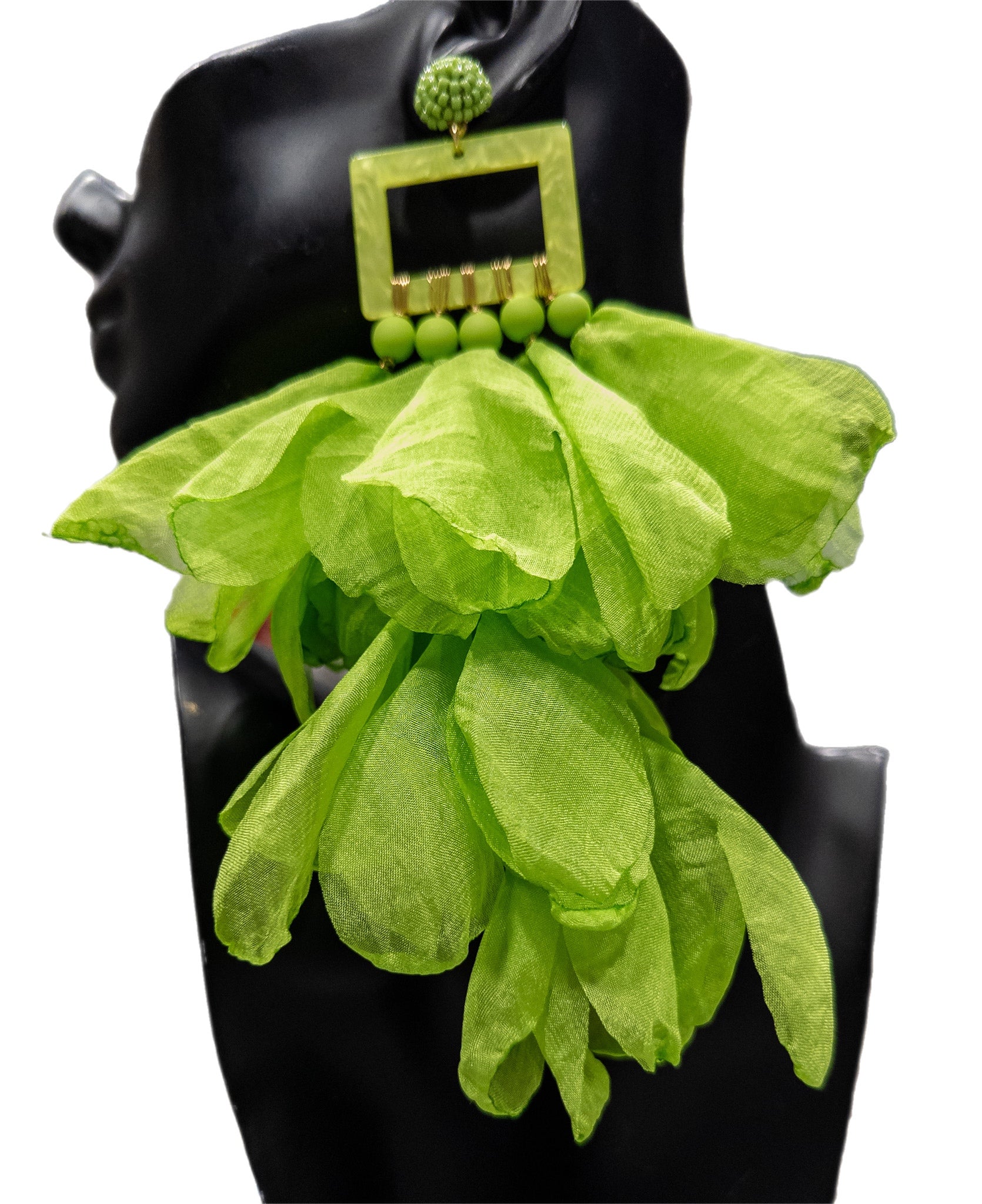 Nonso Square top flower petal earrings