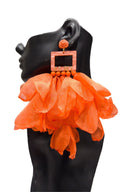 Nonso Square top flower petal earrings