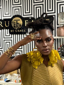 Nonso Square top flower petal earrings