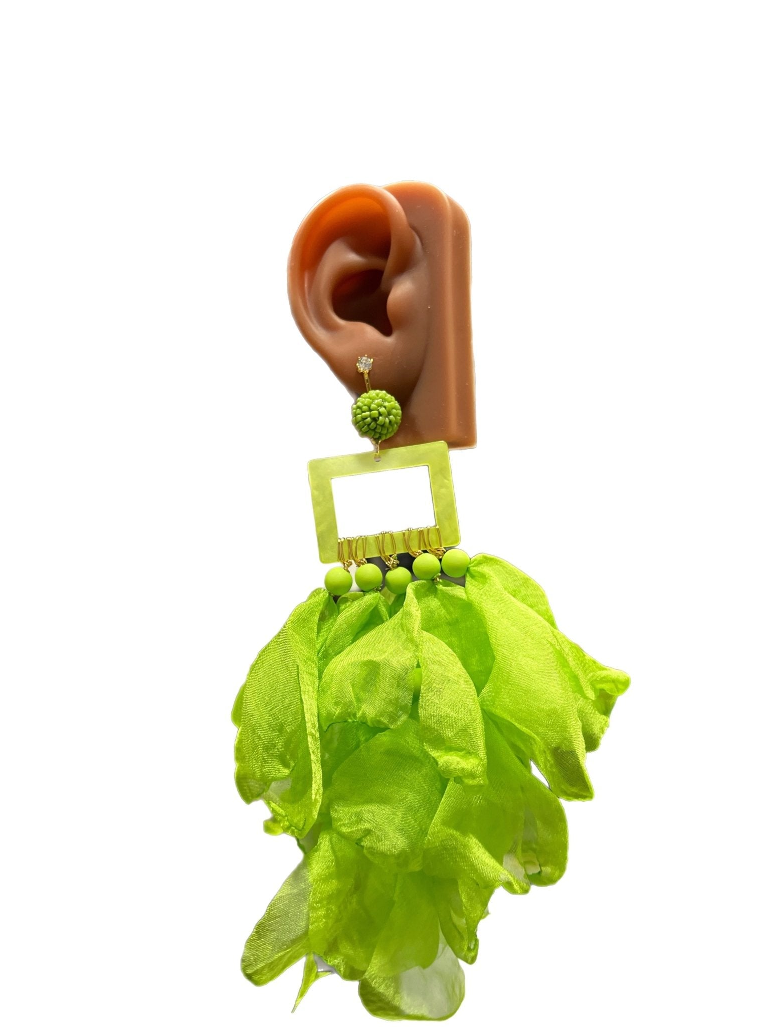 Nonso Square top flower petal earrings