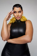 Nonso Square top flower petal earrings