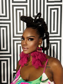 Nonso Square top flower petal earrings