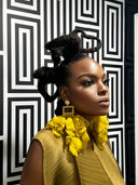 Nonso Square top flower petal earrings