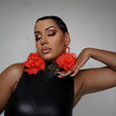 Nonso Square top flower petal earrings