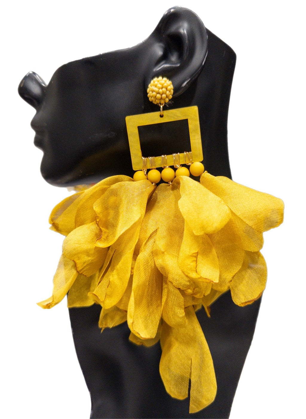 Nonso Square top flower petal earrings