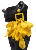 Nonso Square top flower petal earrings