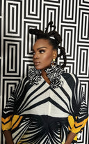 Nonso Square top flower petal earrings