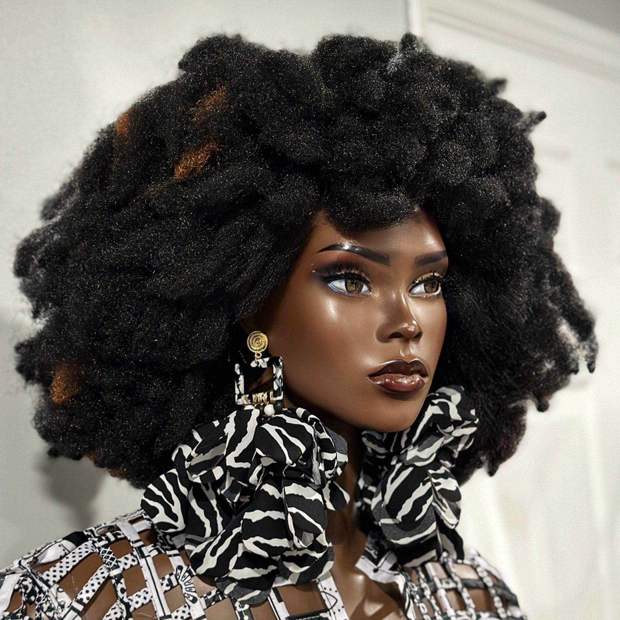 Nonso Square Top Flower Petal Earrings - Prints