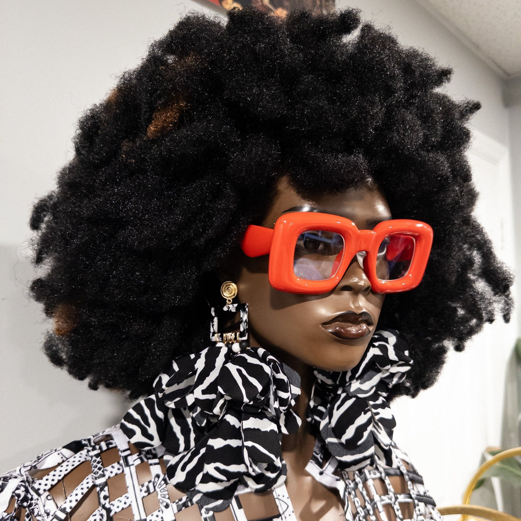 Nonso Square Top Flower Petal Earrings - Prints