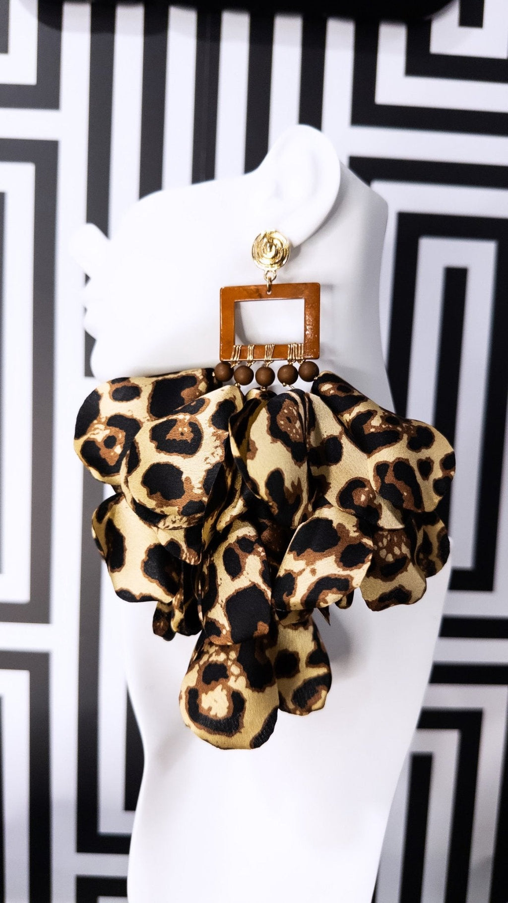 Nonso Square Top Flower Petal Earrings - Prints