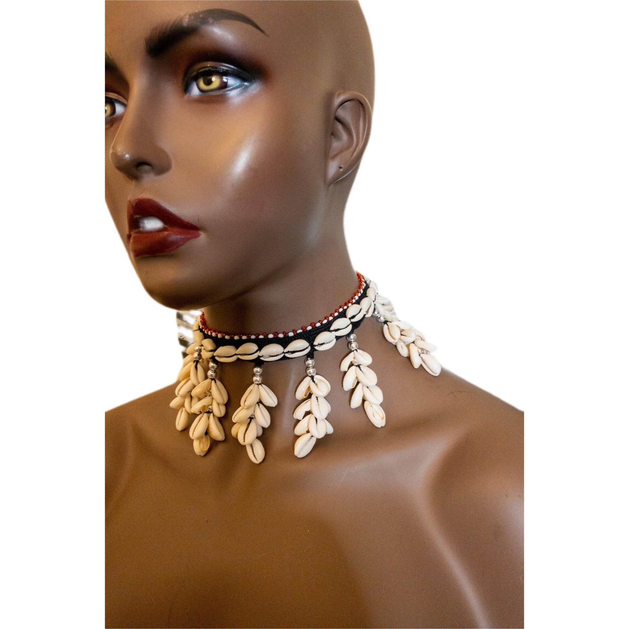 Obaa Serwaa cowry / cowrie shell choker or Reversible headpiece