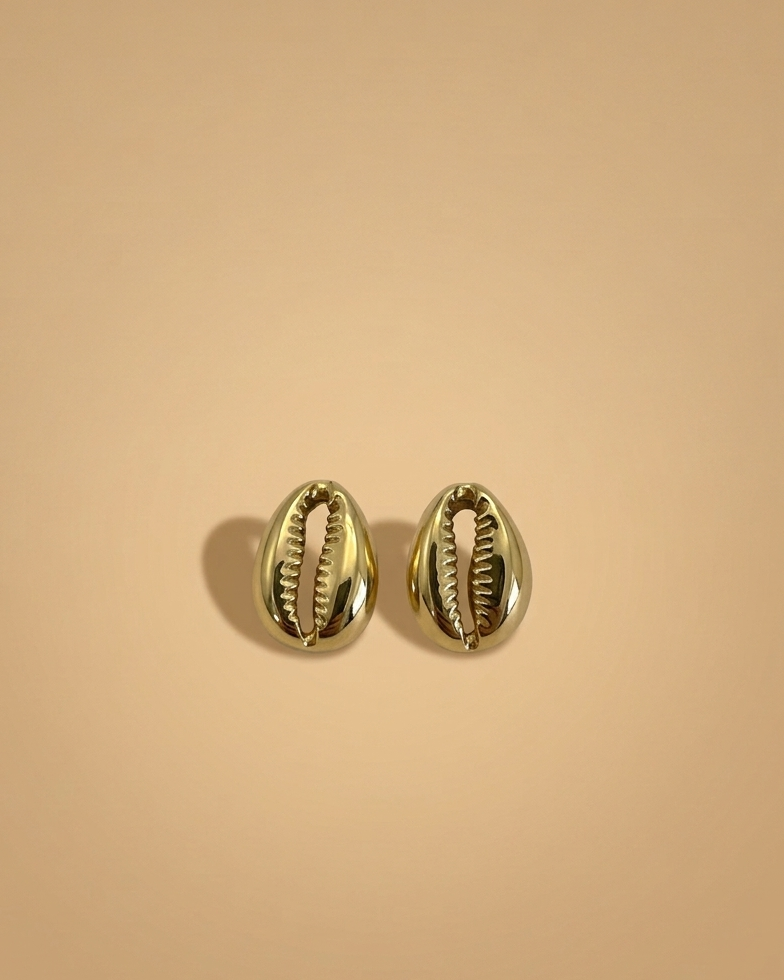 Ocean Shell Brass Earrings