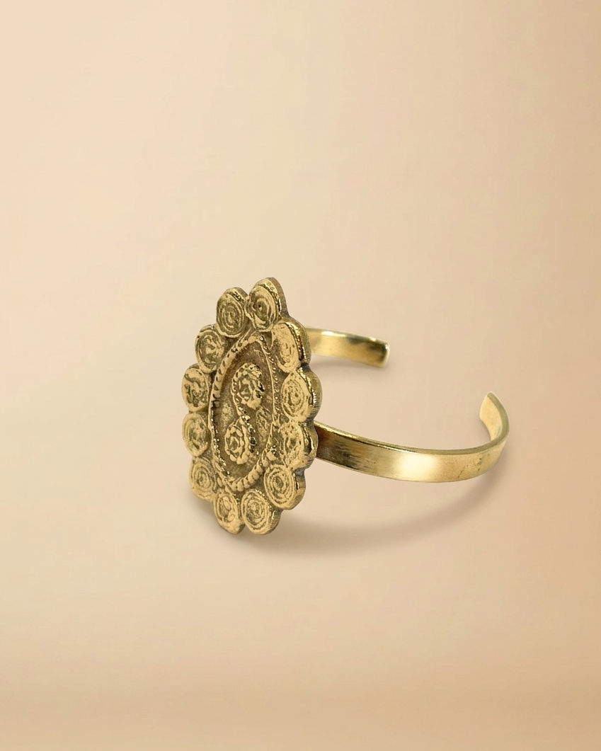 Oval Spiral Brass Bracelet