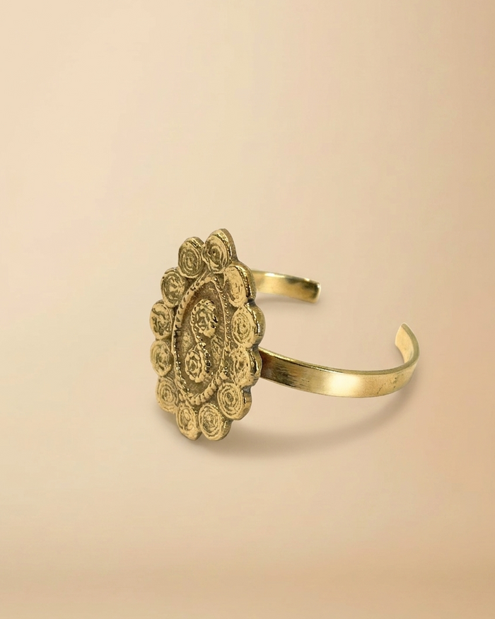 Oval Spiral Brass Bracelet