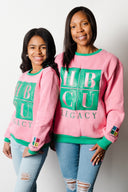 Pink and Green HBCU Legacy Kids Crewneck