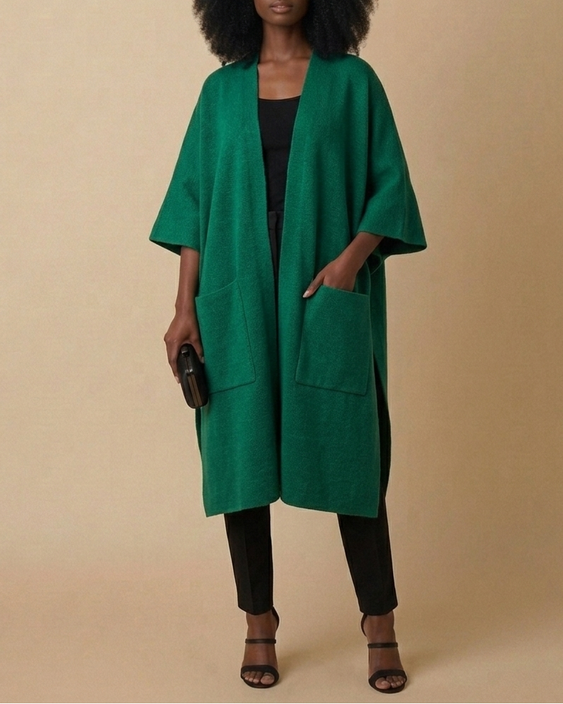 Plain Poncho With Pockets