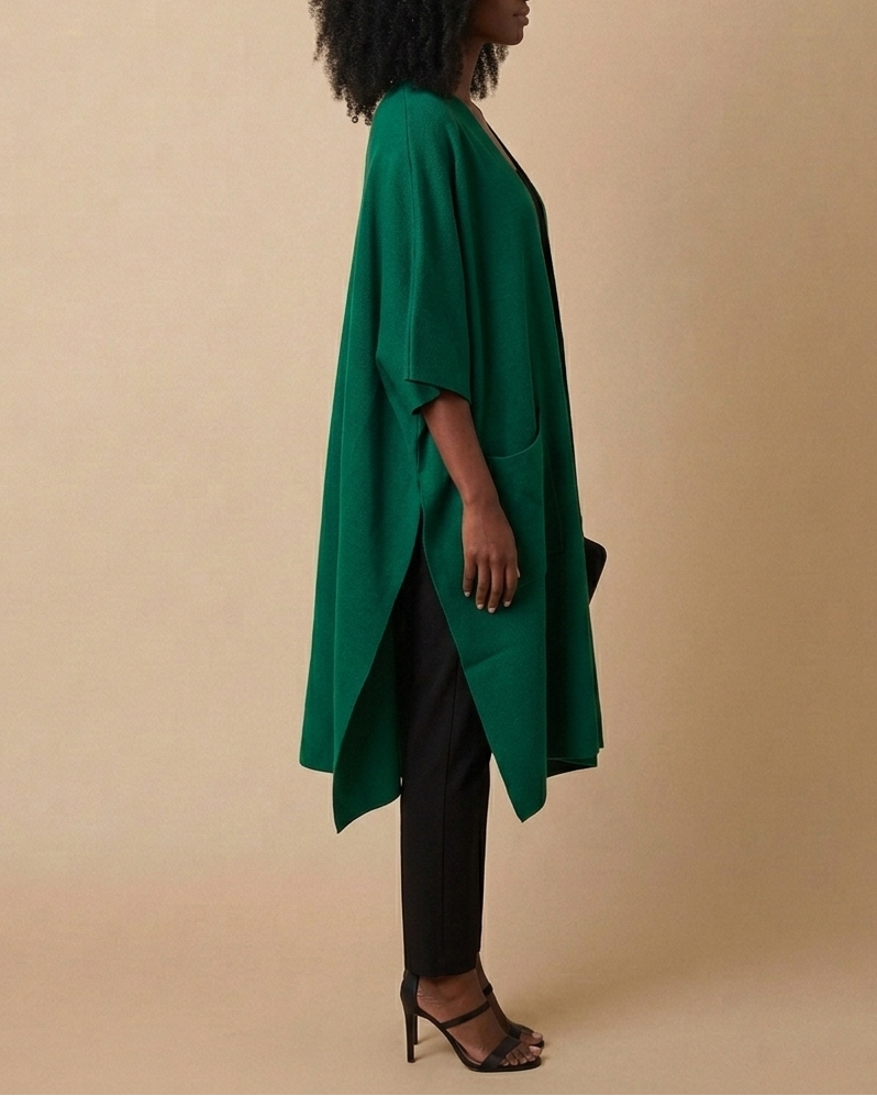 Plain Poncho With Pockets