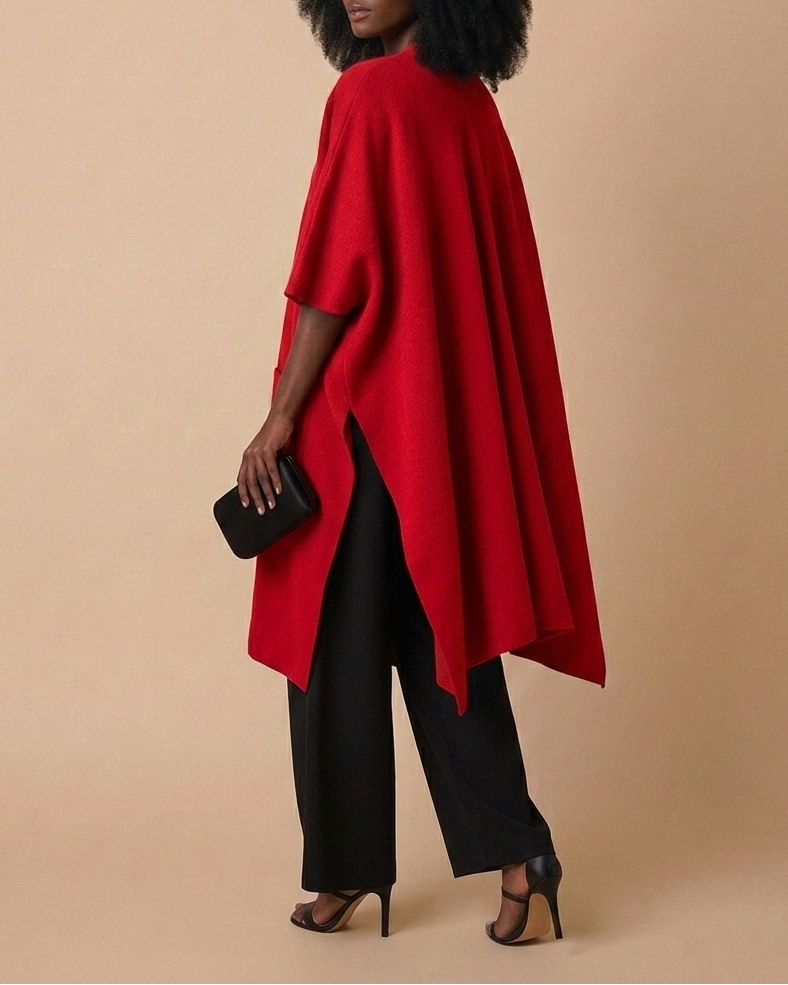 Plain Poncho With Pockets