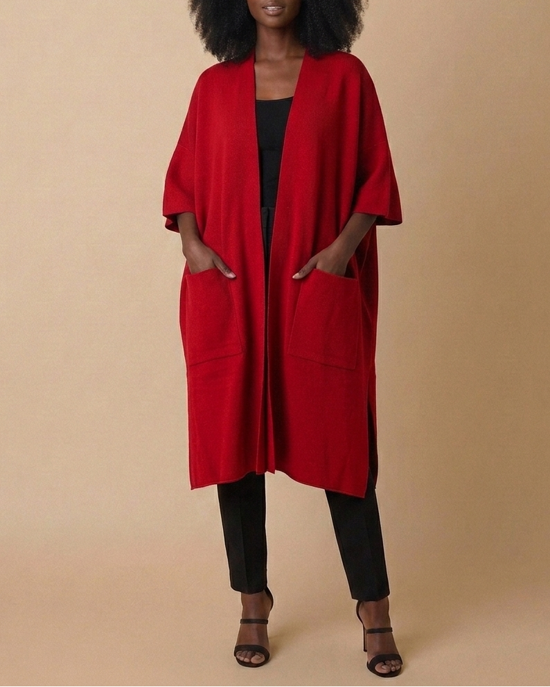 Plain Poncho With Pockets