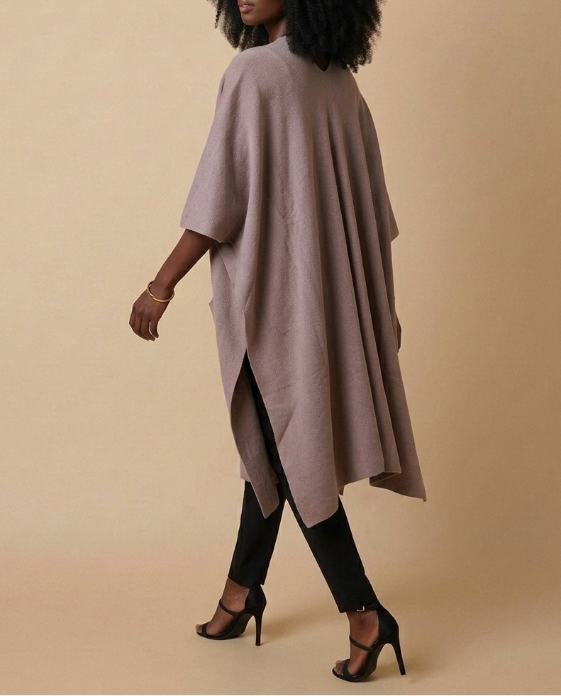 Plain Poncho With Pockets