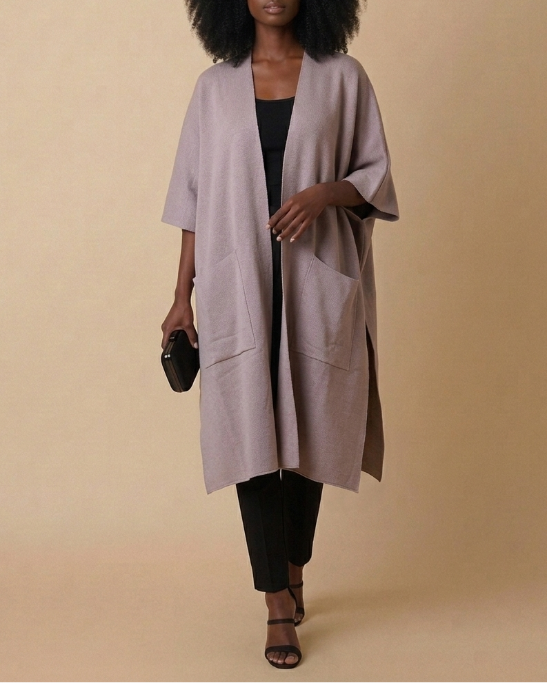 Plain Poncho With Pockets