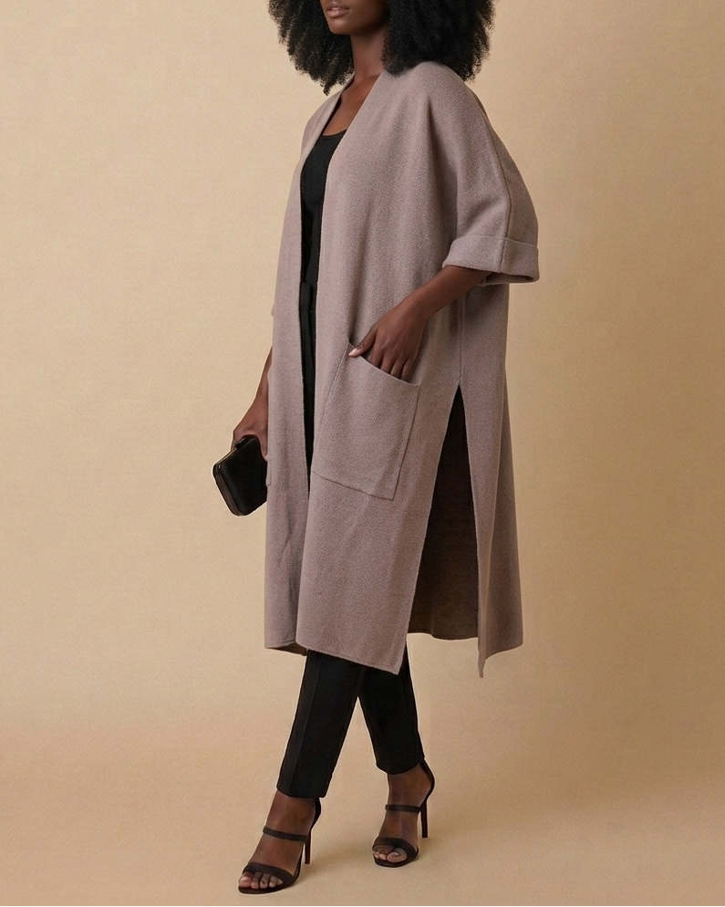 Plain Poncho With Pockets