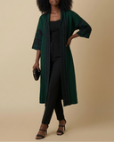 Printed Midi Length Open Cardigan