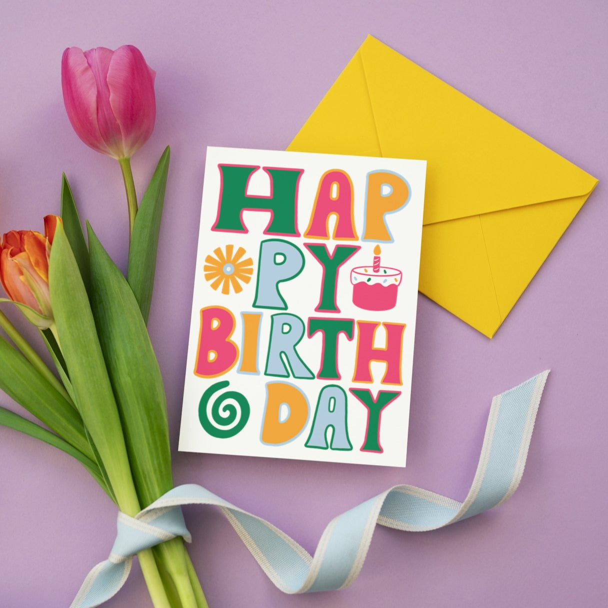Retro Happy Birthday Card