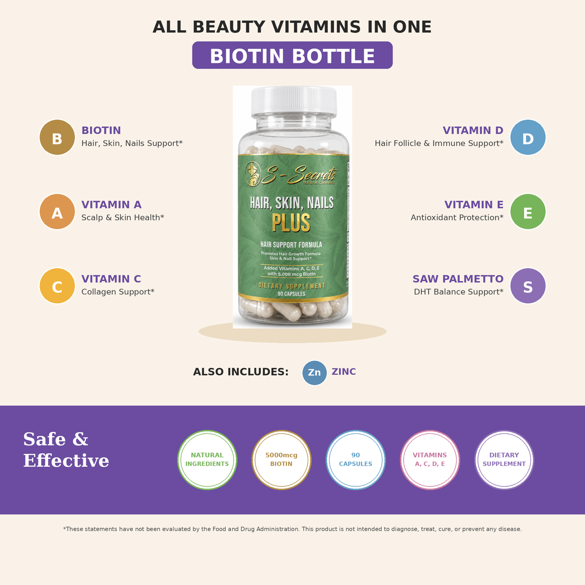 Biotin Hair Skin & Nails 5000mcg