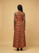 African Print Halter Maxi Dress
