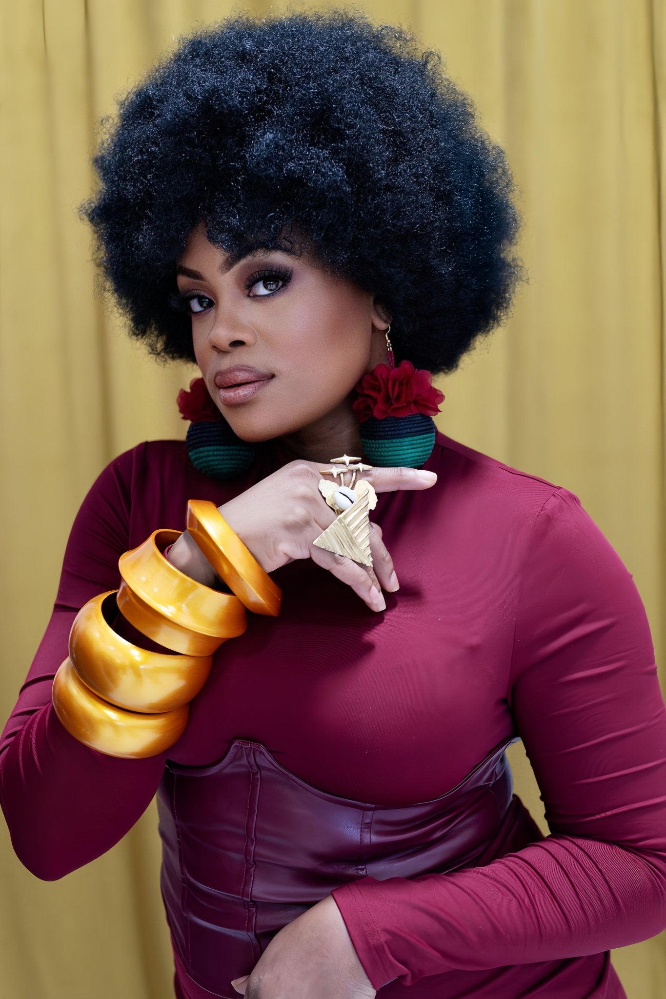 Scarlet Bloom Basket Earrings