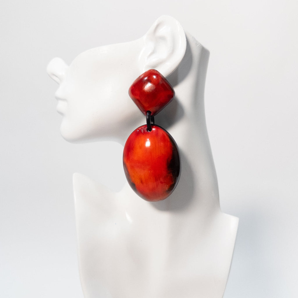 Scarlet Series: Afro Color Pop Horn Drop Earrings
