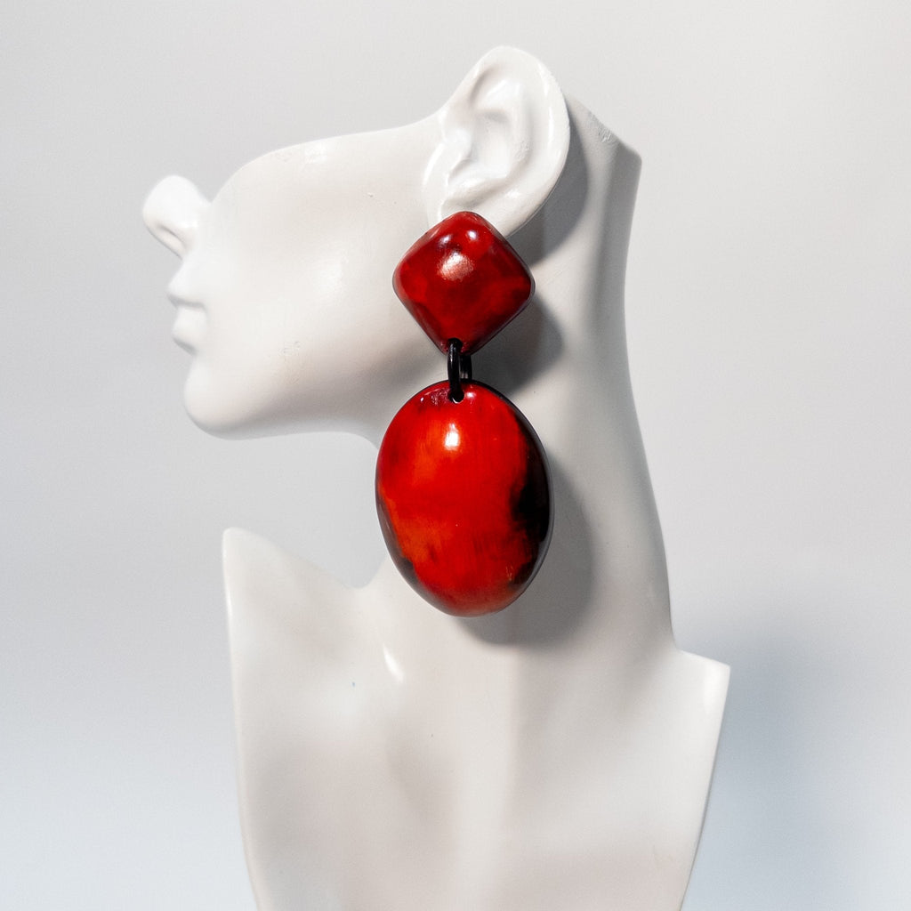 Scarlet Series: Afro Color Pop Horn Drop Earrings